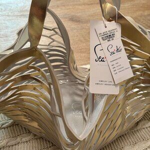 Sea Star WHITE GOLD SILVER Fisherman Bag